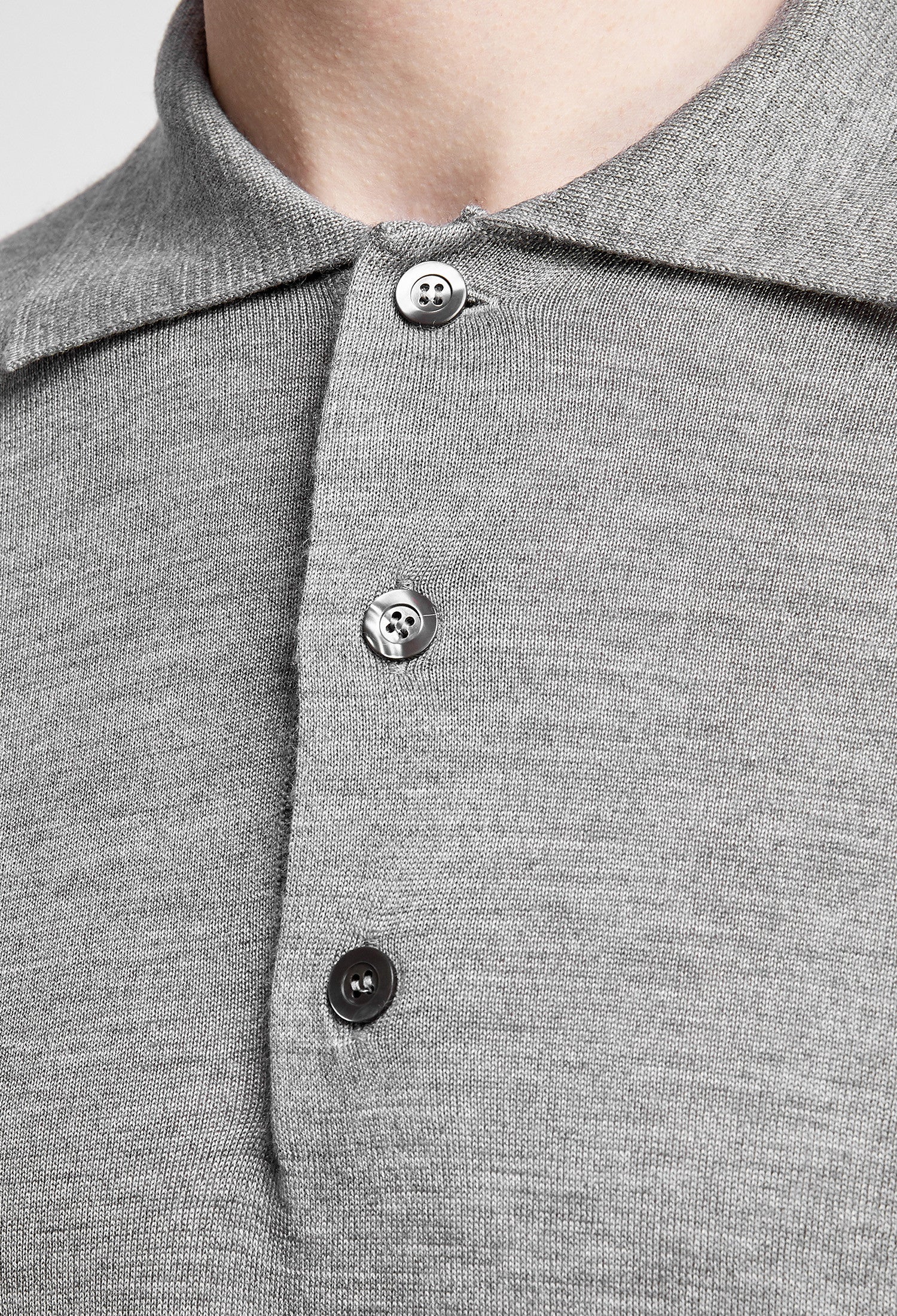 Maglia stile Polo in Cotone Sea Island tre bottoni