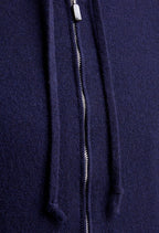 Felpa in Cashmere con cappuccio e zip intera