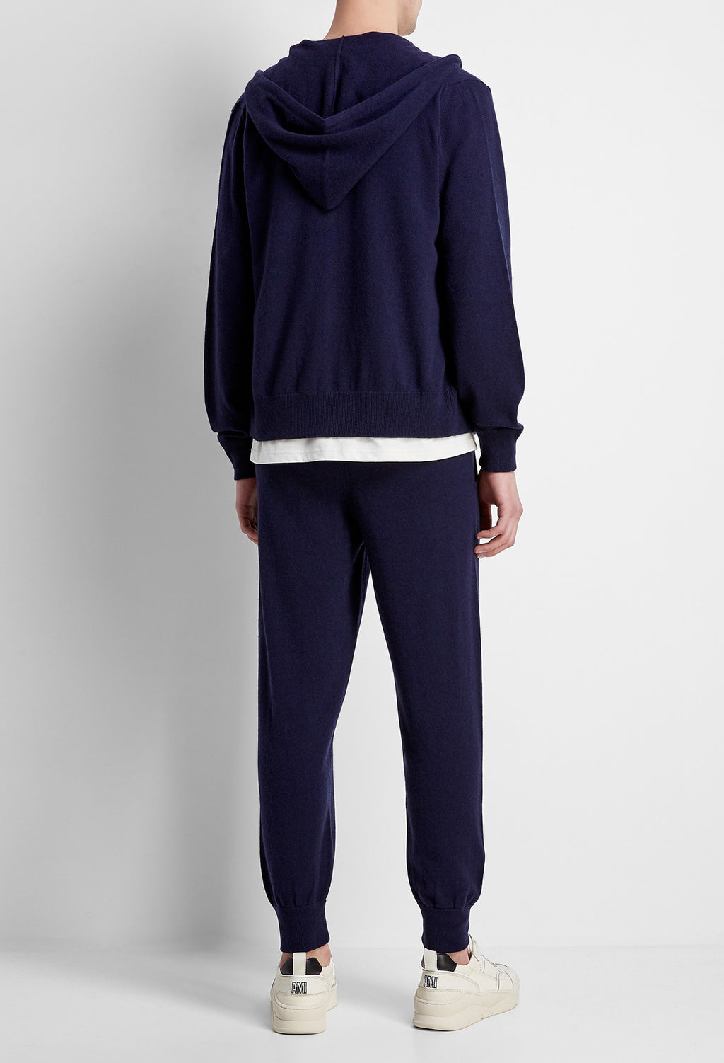 Felpa in Cashmere con cappuccio e zip intera