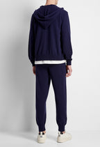 Felpa in Cashmere con cappuccio e zip intera