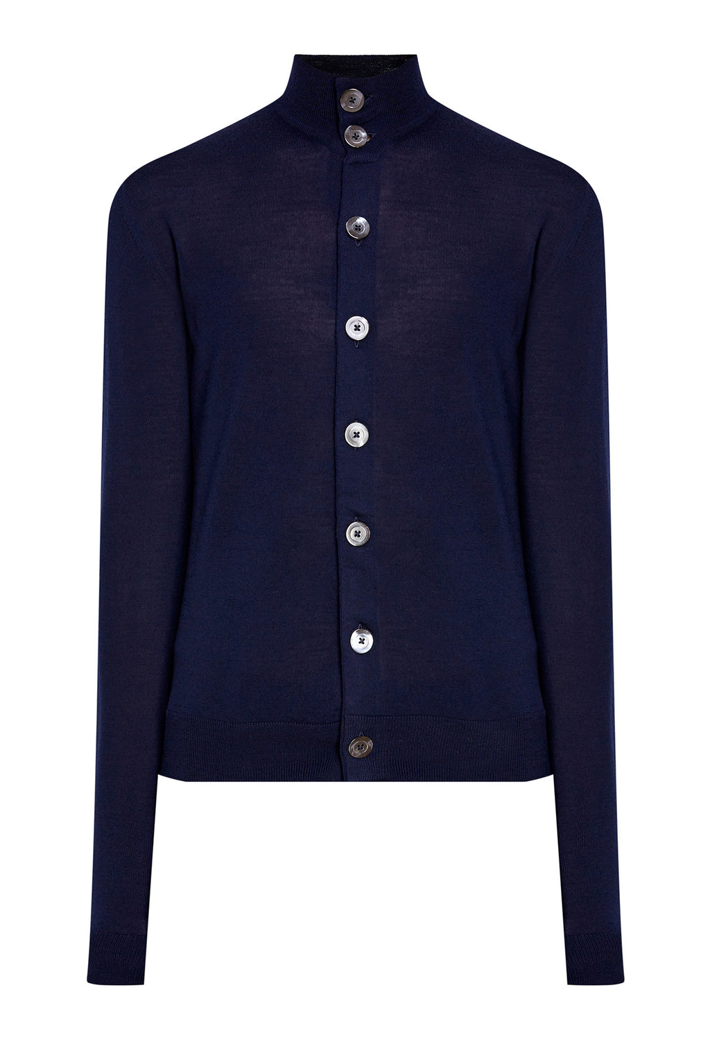 Cardigan collo alto con bottoni