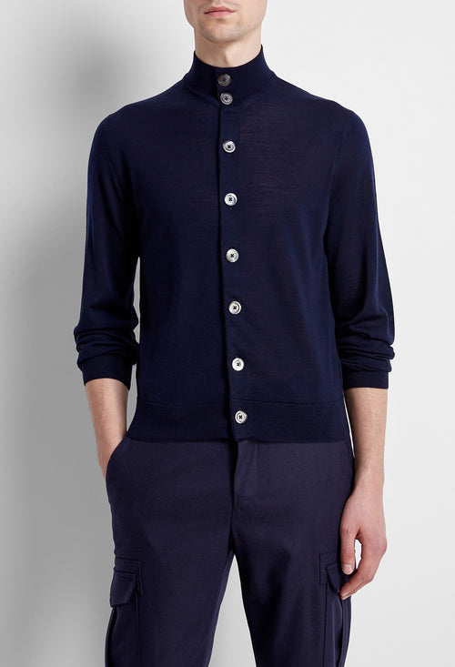Cardigan collo alto con bottoni
