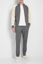 Maglia full zip con maniche a punto inglese
