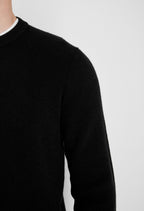 Maglia girocollo con maniche a punto inglese