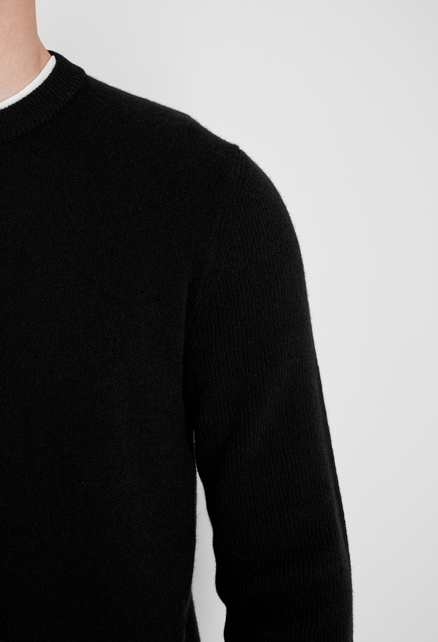 Maglia girocollo con maniche a punto inglese