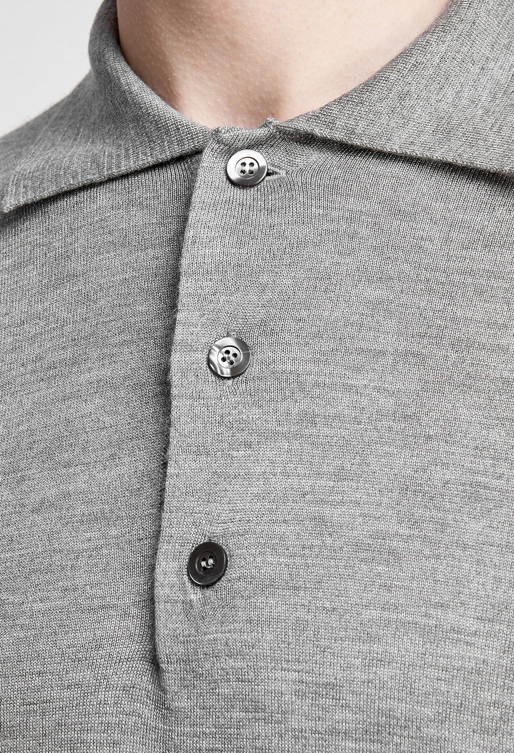 Maglia stile Polo in Cotone Sea Island tre bottoni