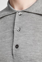 Maglia stile Polo in Cotone Sea Island tre bottoni