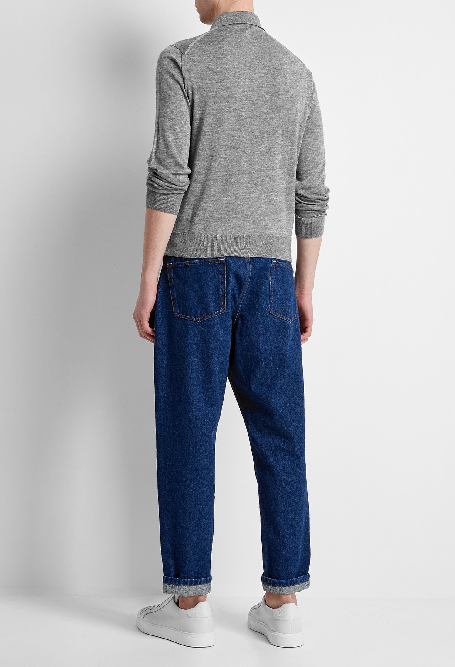 Maglia stile Polo in Cotone Sea Island tre bottoni